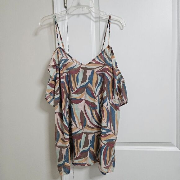 Lane Bryant Bohemian Cold Shoulder Top Women's 18 Multicolor Blouse VGUC - Picture 6 of 10